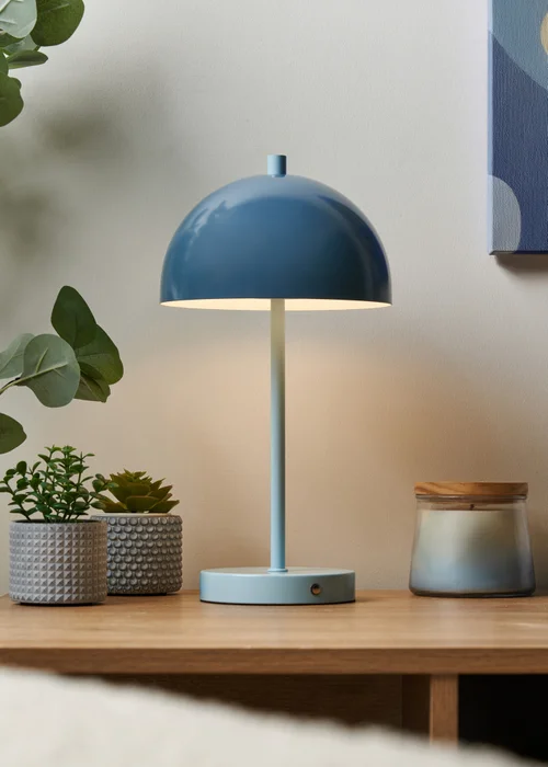 BHS Semi Dome USB-C Rechargeable Table Lamp Blue - One Size Image 2