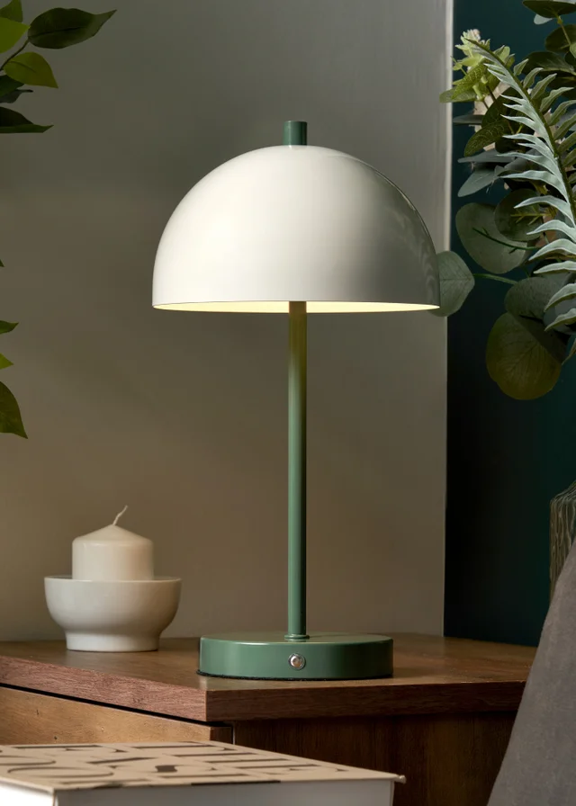 BHS Semi Dome USB-C Rechargeable Table Lamp Green