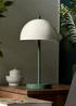 BHS Semi Dome USB-C Rechargeable Table Lamp Green - One Size Image 1