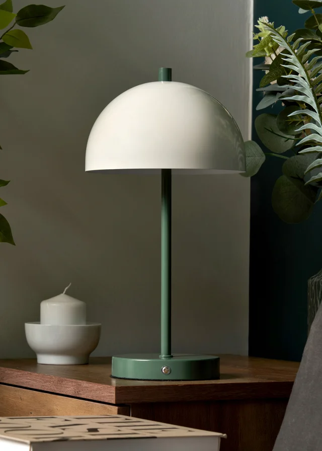 BHS Semi Dome USB-C Rechargeable Table Lamp Green