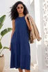 Roman Navy Tiered Midi Smock Dress - 20 Image 1
