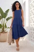 Roman Navy Tiered Midi Smock Dress - 20 Image 2
