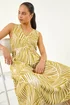 Roman Ochre Petite Abstract Leaf Midi Dress - 18 Image 2