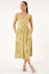 Roman Ochre Petite Abstract Leaf Midi Dress - 18 Image 1