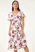 Roman Ivory Petite Floral V-Neck Midi Dress - 18 Image 2