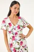 Roman Ivory Petite Floral V-Neck Midi Dress - 18 Image 4
