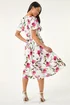 Roman Ivory Petite Floral V-Neck Midi Dress - 18 Image 3