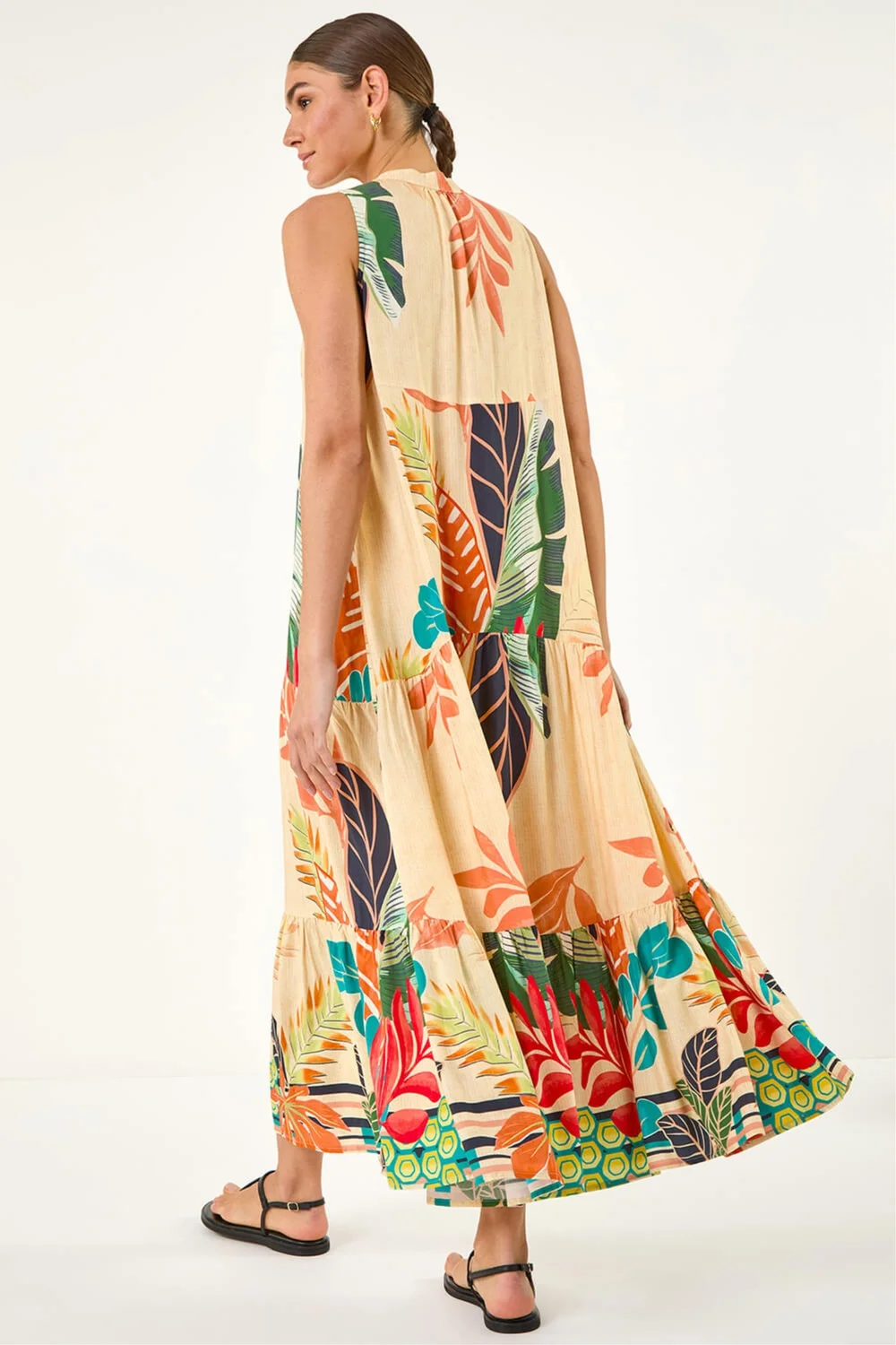 Roman Yellow Floral Print Smock Maxi Dress - 16 Image 3