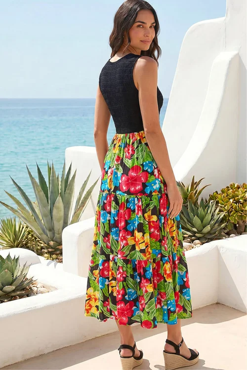 Roman Green Floral Button Front Midi Dress - 16 Image 3