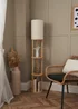 BHS Shelby Shelving Floor Lamp Oak - One Size Image 1