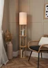 BHS Shelby Shelving Floor Lamp Oak - One Size Image 2