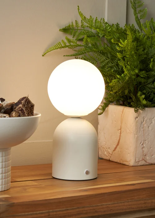 BHS Pixie USB-C Rechargeable Table Lamp White - One Size Image 2