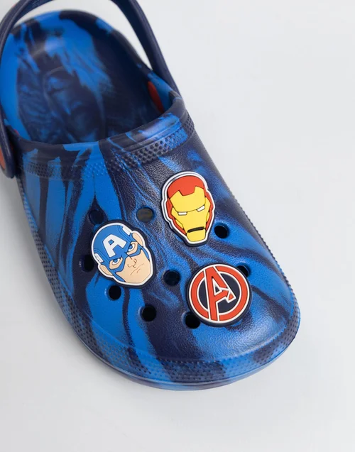 Vanilla Underground Marvel Avenger Boys Blue Multi Character Clogs (10-4 UK Child) - 10 Infants Image 2