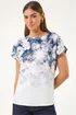 Roman Grey Floral Print Embellished T-Shirt - 12 Image 1