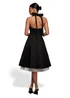 Goddiva Black Cream Contrast Organza Frill Bow Back Halter Midi Dress - 16 Image 2