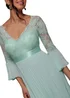Goddiva Mint Scalloped Lace Bodice Pleated Chiffon A Line Maxi Dress - 14 Image 3