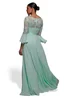 Goddiva Mint Scalloped Lace Bodice Pleated Chiffon A Line Maxi Dress - 14 Image 2