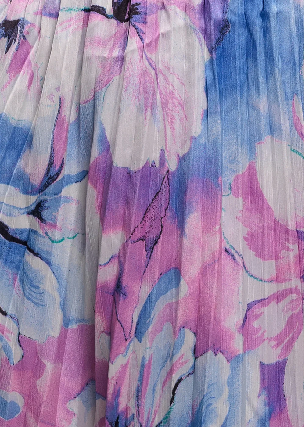 Goddiva Blue Flutter Sleeve Pleated Skirt Floral Midi Dress - 8 Image 4