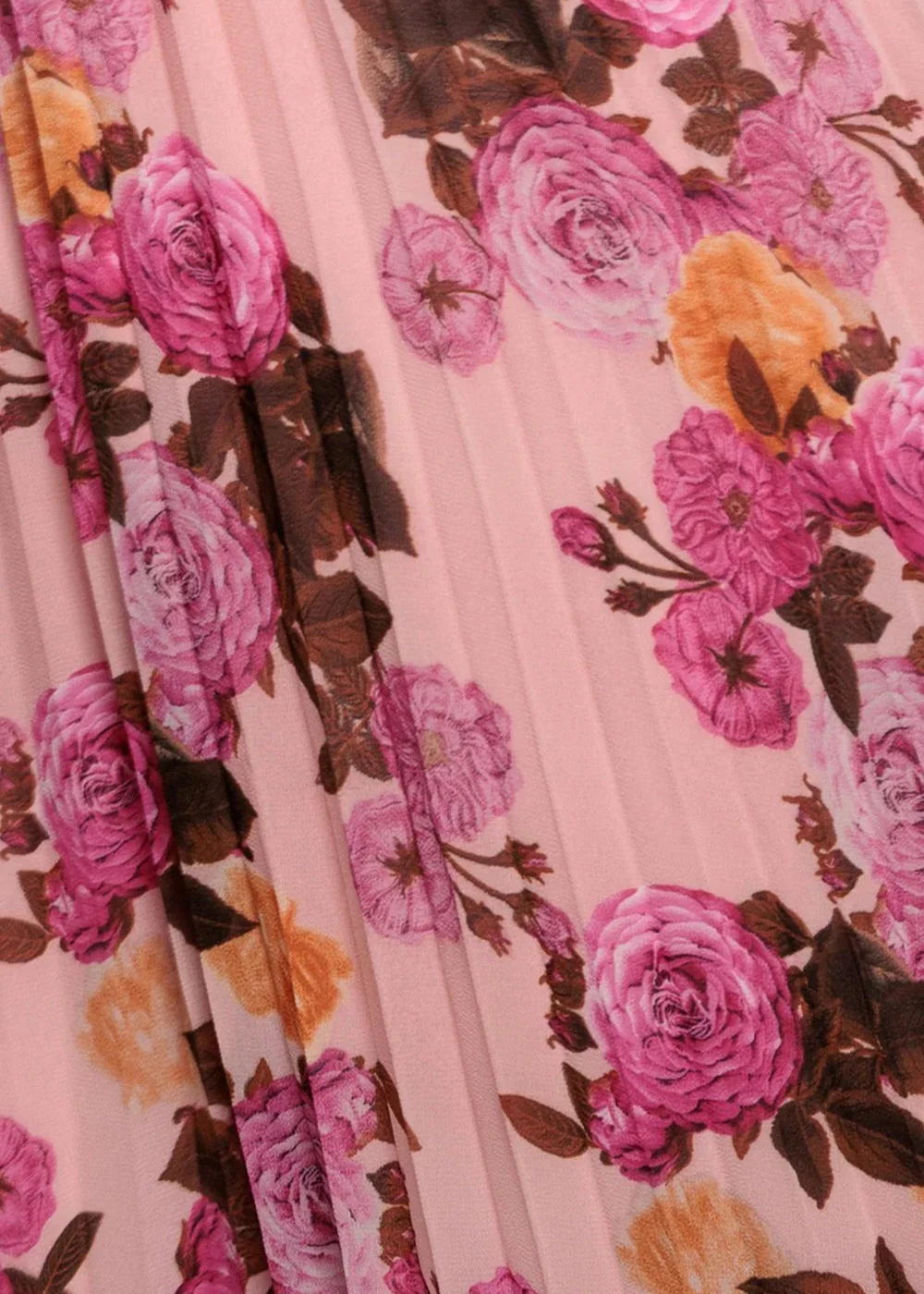 Goddiva Pink Flutter Sleeve Pleated Skirt Floral Midi Dress - 18 Image 3