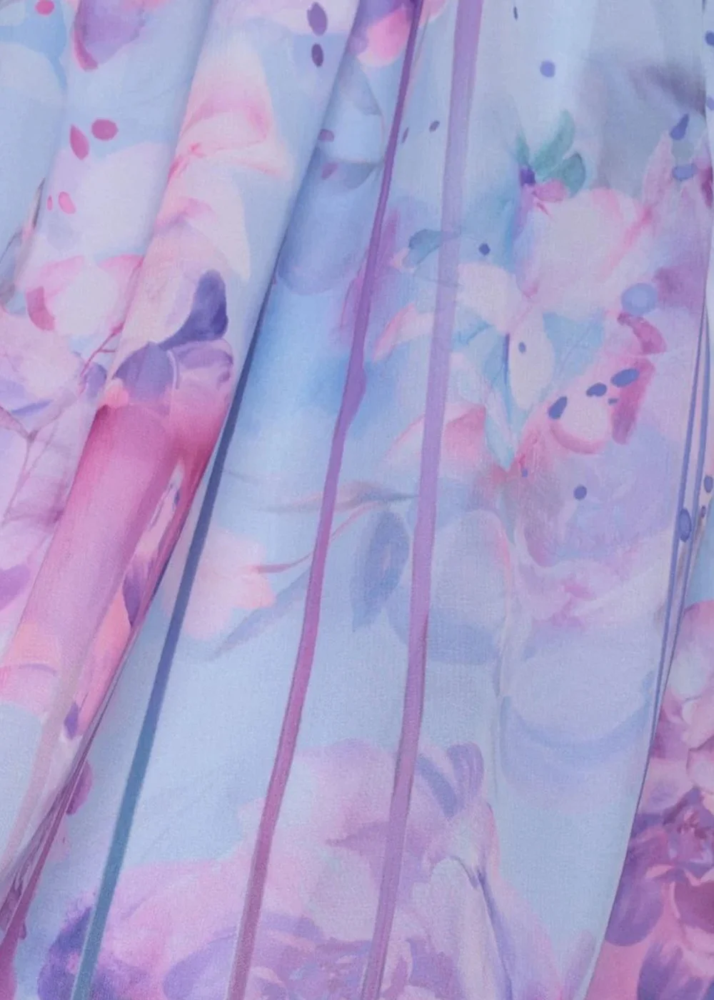 Goddiva Blue Printed Silky Chiffon Flutter Sleeve Maxi Dress - 16 Image 4