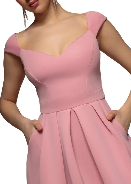 Goddiva Blush Scuba Foam Skater Midi Dress - 8 Image 3