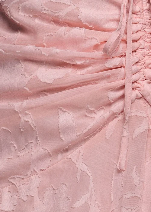 Goddiva Pink Jacquard Chiffon Wrap High Low Midaxi Dress - 18 Image 4