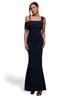 Goddiva Navy Off The Shoulder Pleated Waist Maxi Dress - 18 Image 1