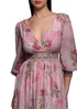 Goddiva Pink Chiffon Wrap Border Floral Print Maxi Dress - 10 Image 3