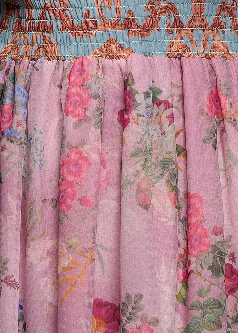 Goddiva Pink Chiffon Wrap Border Floral Print Maxi Dress - 10 Image 4