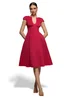 Goddiva Magenta Cap Sleeve Plunging V Neckline A Line Midi Dress - 16 Image 1