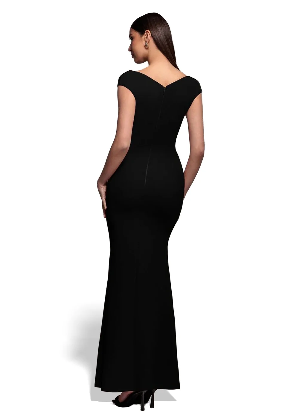 Goddiva Black Bardot Pleated Maxi Dress - 18 Image 2