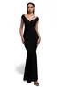 Goddiva Black Bardot Pleated Maxi Dress - 18 Image 1