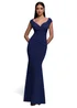 Goddiva Navy Blue Bardot Pleated Maxi Dress - 12 Image 1