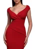 Goddiva Red Bardot Pleated Maxi Dress - 8 Image 3