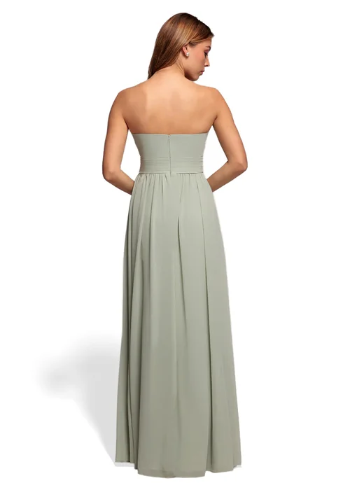 Goddiva Sage Green Bridesmaids Chiffon Maxi Dress - 12 Image 2
