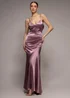 Goddiva Rose Pink Cowl Back Satin Maxi Dress - 16 Image 1