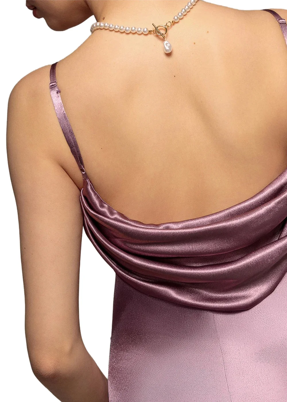 Goddiva Rose Pink Cowl Back Satin Maxi Dress - 16 Image 3