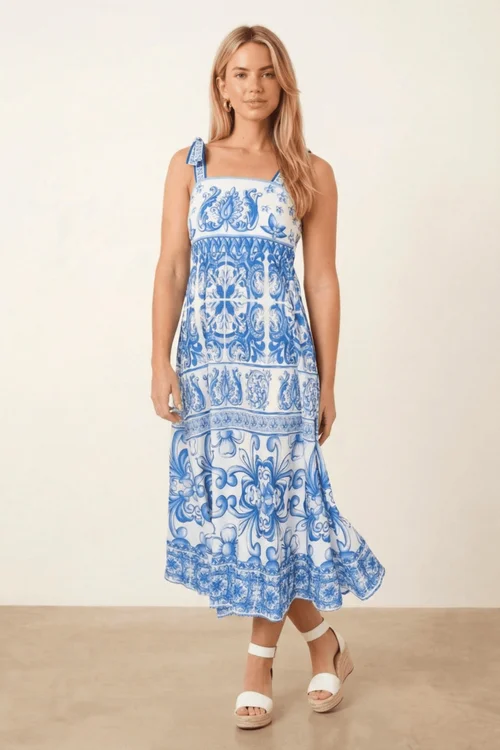 Style Cheat Strappy Blue Midi Dress - 14 Image 4