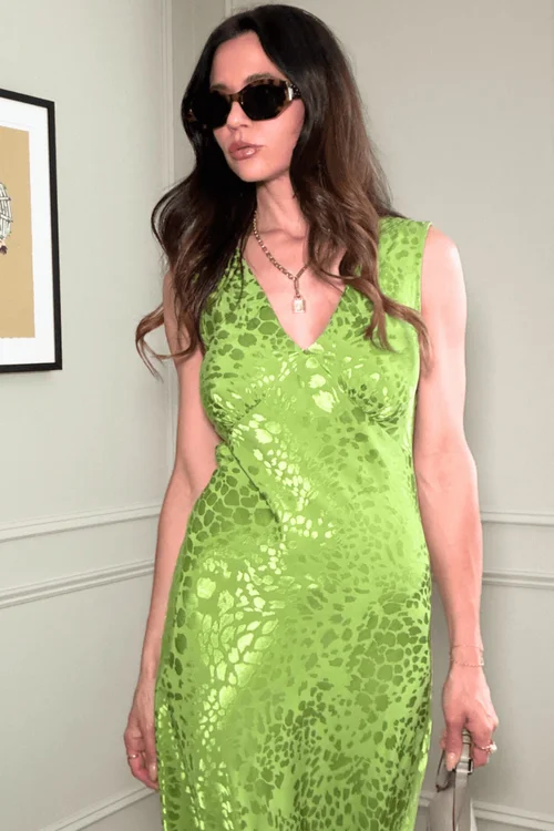 Style Cheat Satin Maxi Green Slip Dress - 16 Image 3