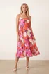 Style Cheat Strappy Pink Belted Midi Dress - 10 Image 3