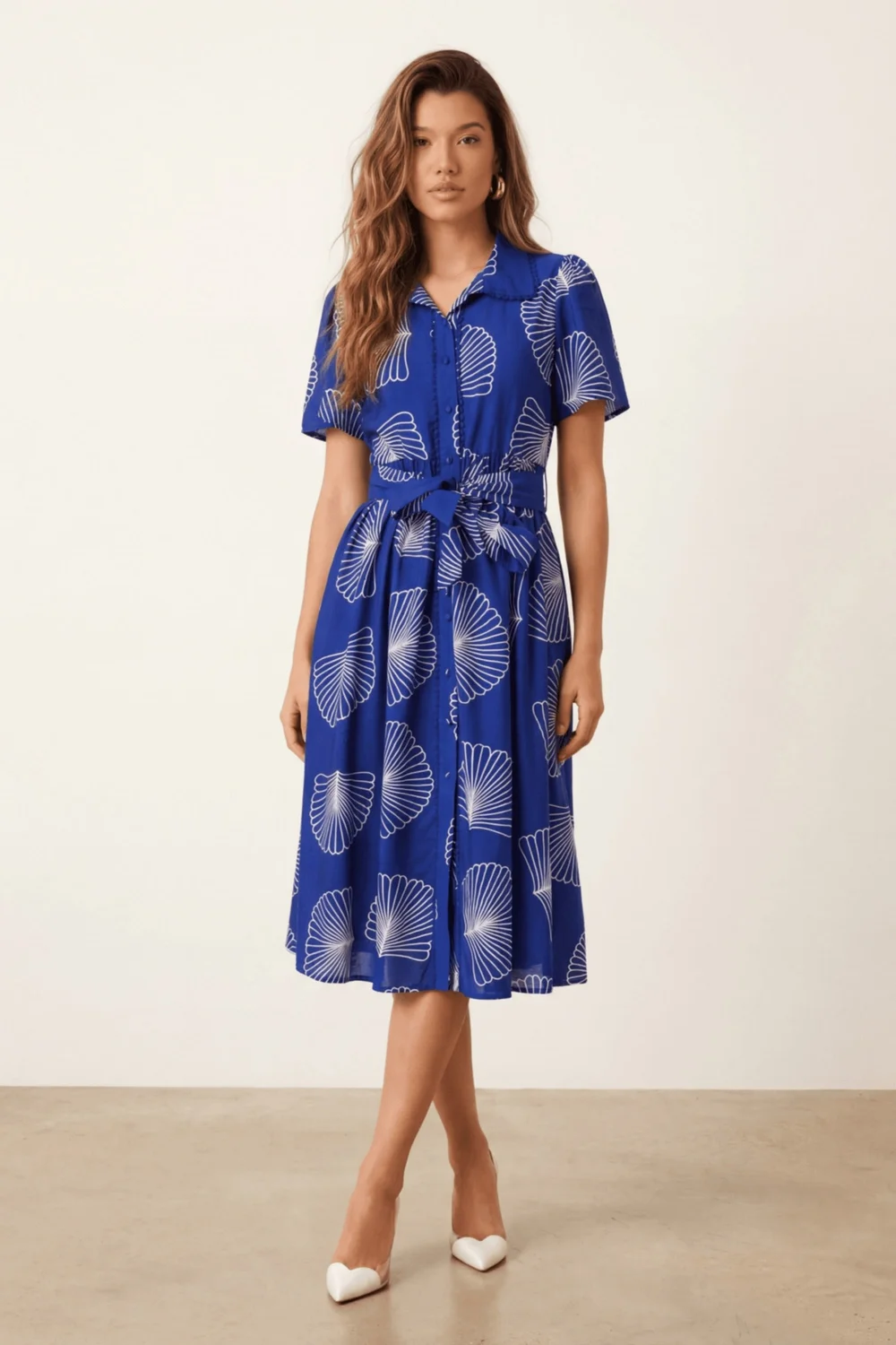 Style Cheat Cobalt Tie-Front Shirt Dress - 14 Image 2