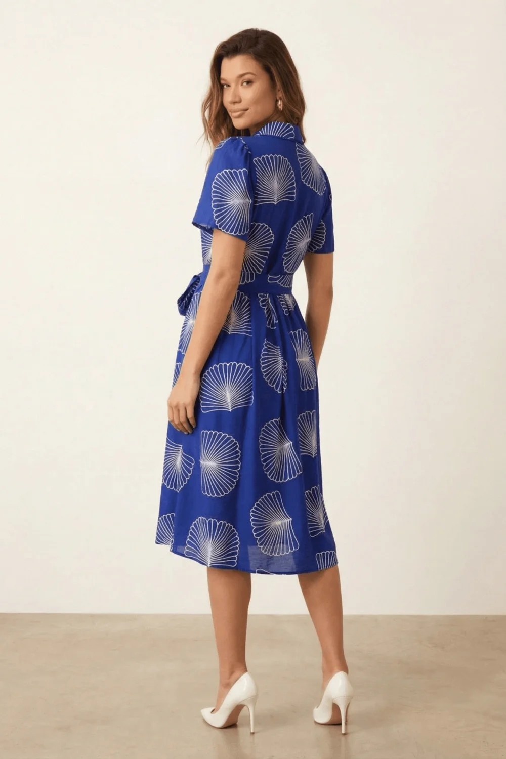 Style Cheat Cobalt Tie-Front Shirt Dress - 14 Image 3