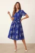 Style Cheat Cobalt Tie-Front Shirt Dress - 14 Image 1