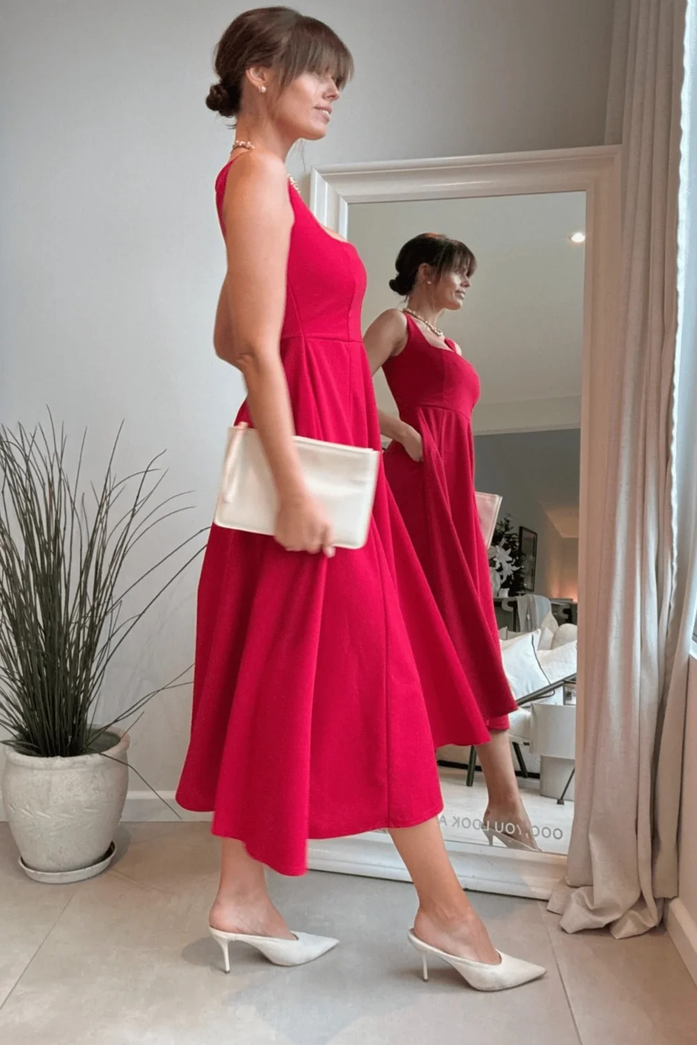 Style Cheat Fit & Flare Red Midi Dress - 10 Image 4