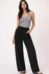 Style Cheat Black Shirred Plain Trouser - 12 Image 1