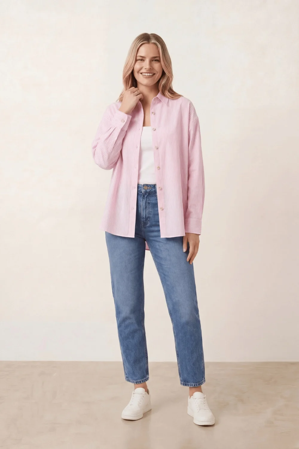 Style Cheat Pink Pinstripe Shirt - 14 Image 2