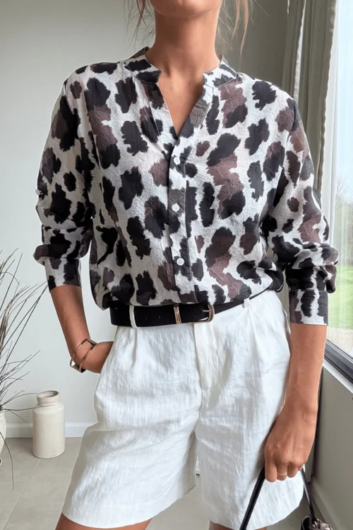 Style Cheat Brown Animal Longline Shirt - 14 Image 1