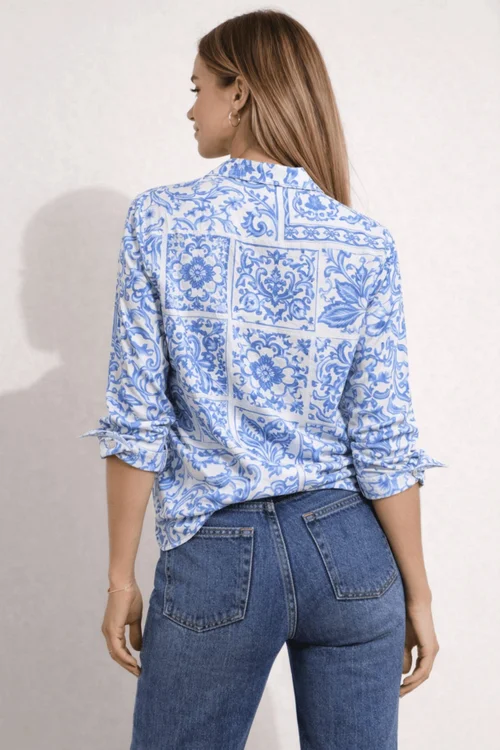 Style Cheat Blue Paisley Shirt - 12 Image 3