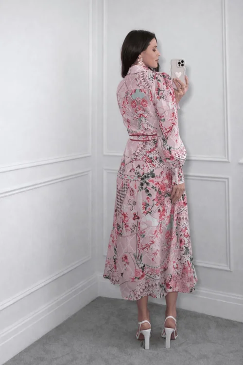Style Cheat Scarf Print Shirt Dress Pink - 14 Image 3