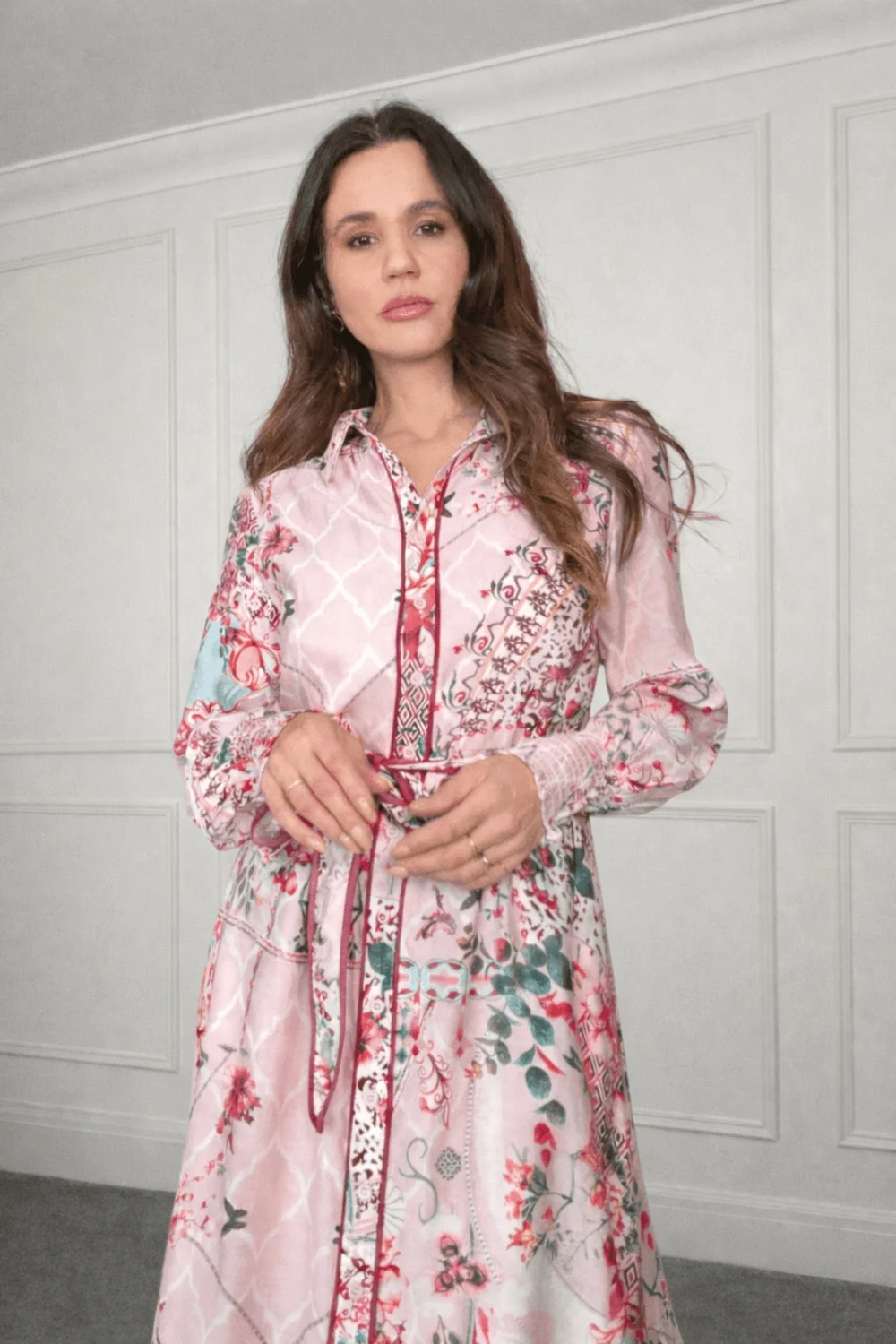 Style Cheat Scarf Print Shirt Dress Pink - 14 Image 2